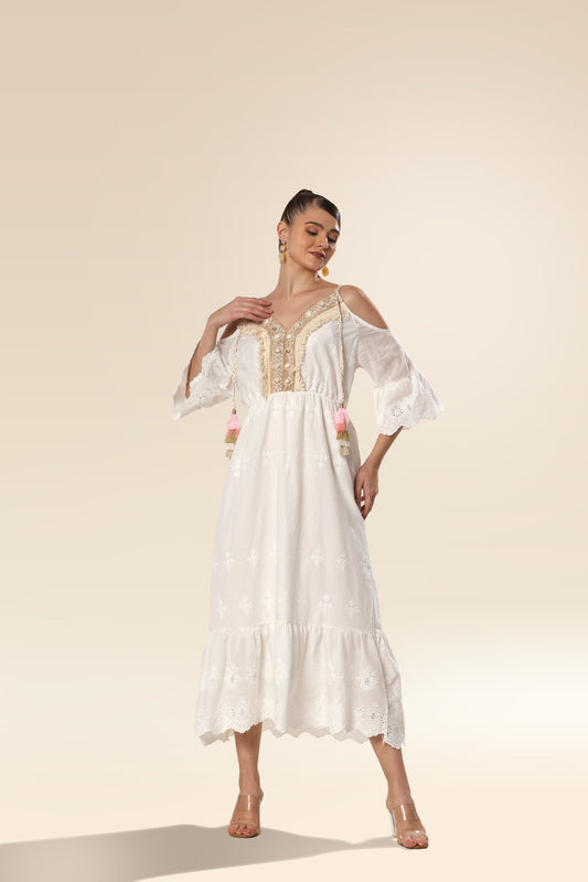 Summer Serenade Embroidery Delight Dress