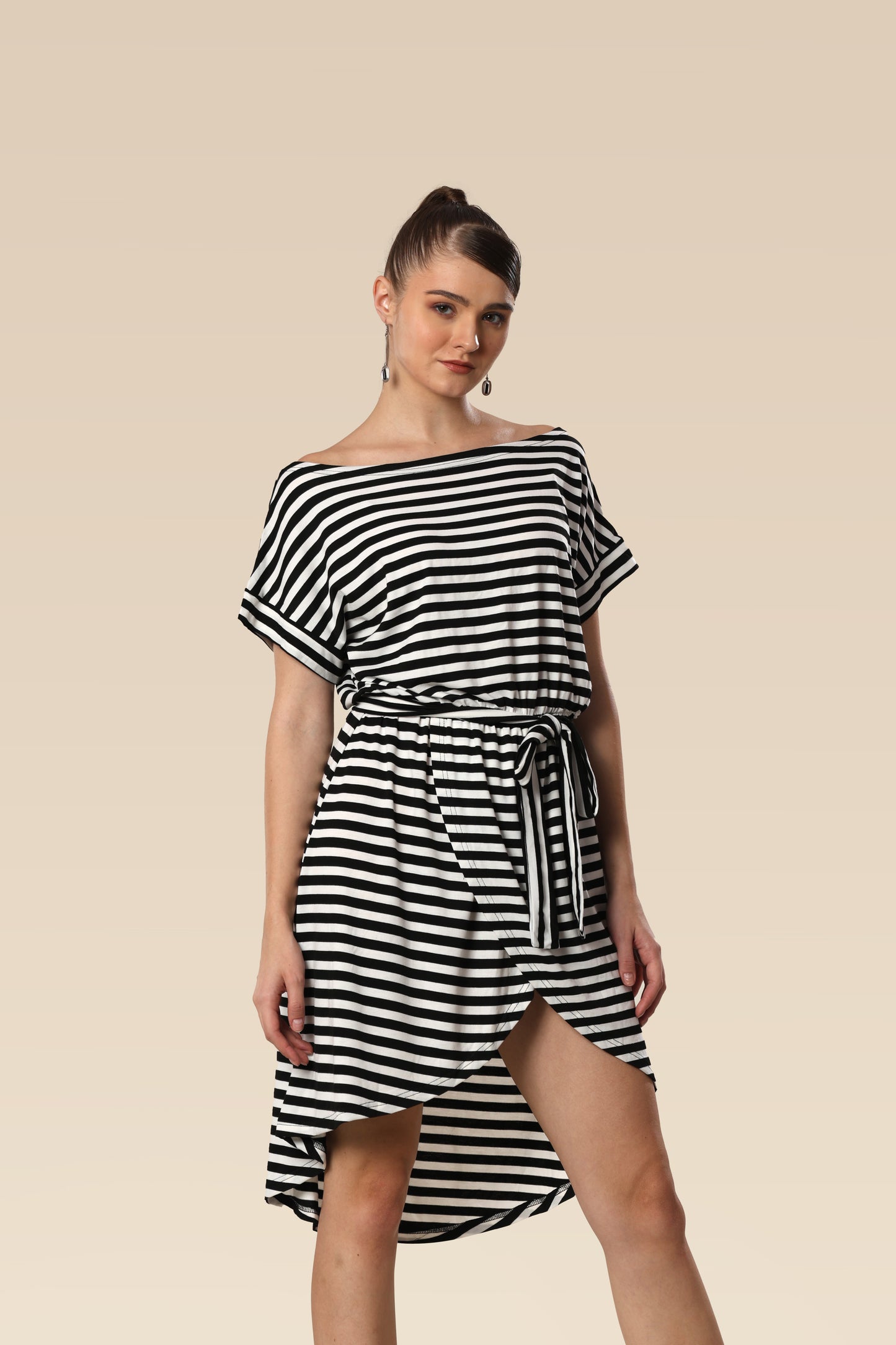 Modern Monochrome Wrap Glam Dress