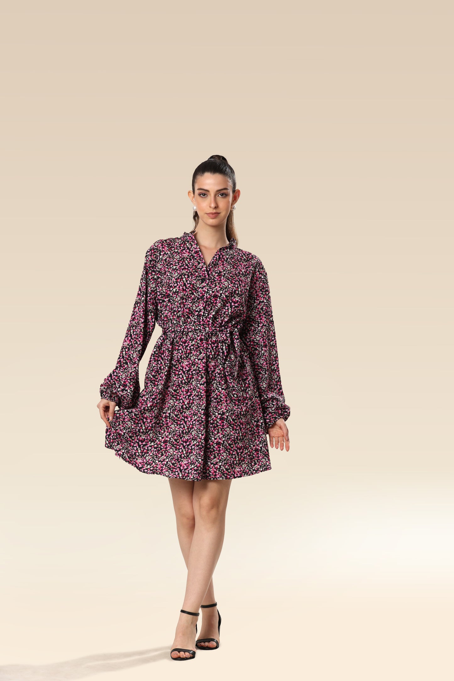 Vibrant Vogue Belted Dress