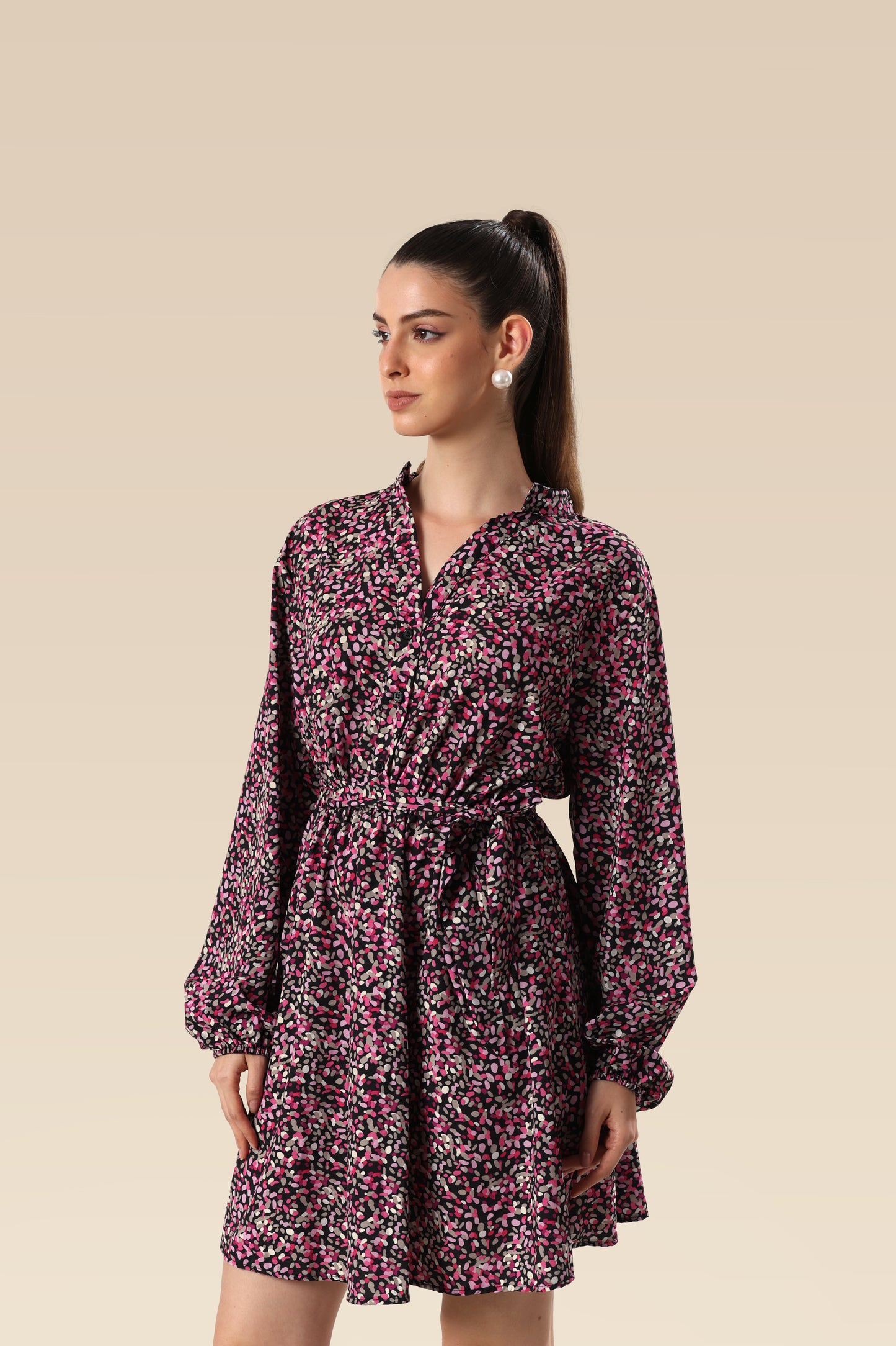 Vibrant Vogue Belted Dress