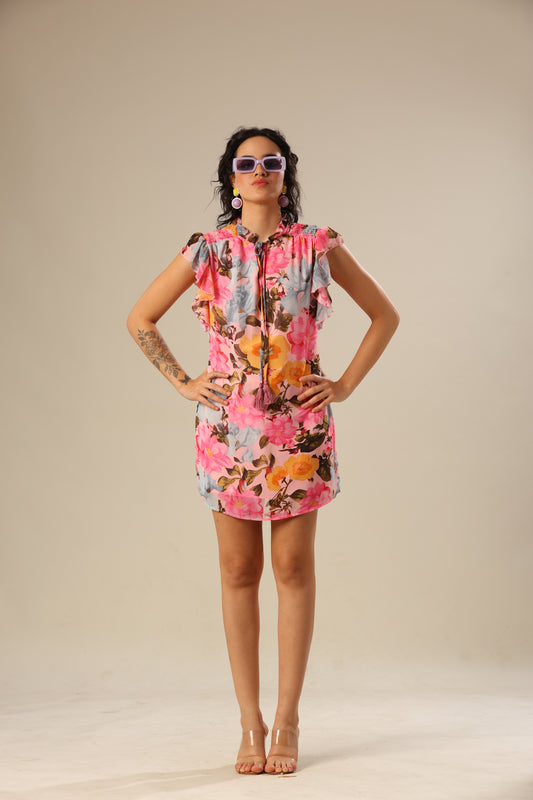 Petals & Pink Ruffle Delight Dress