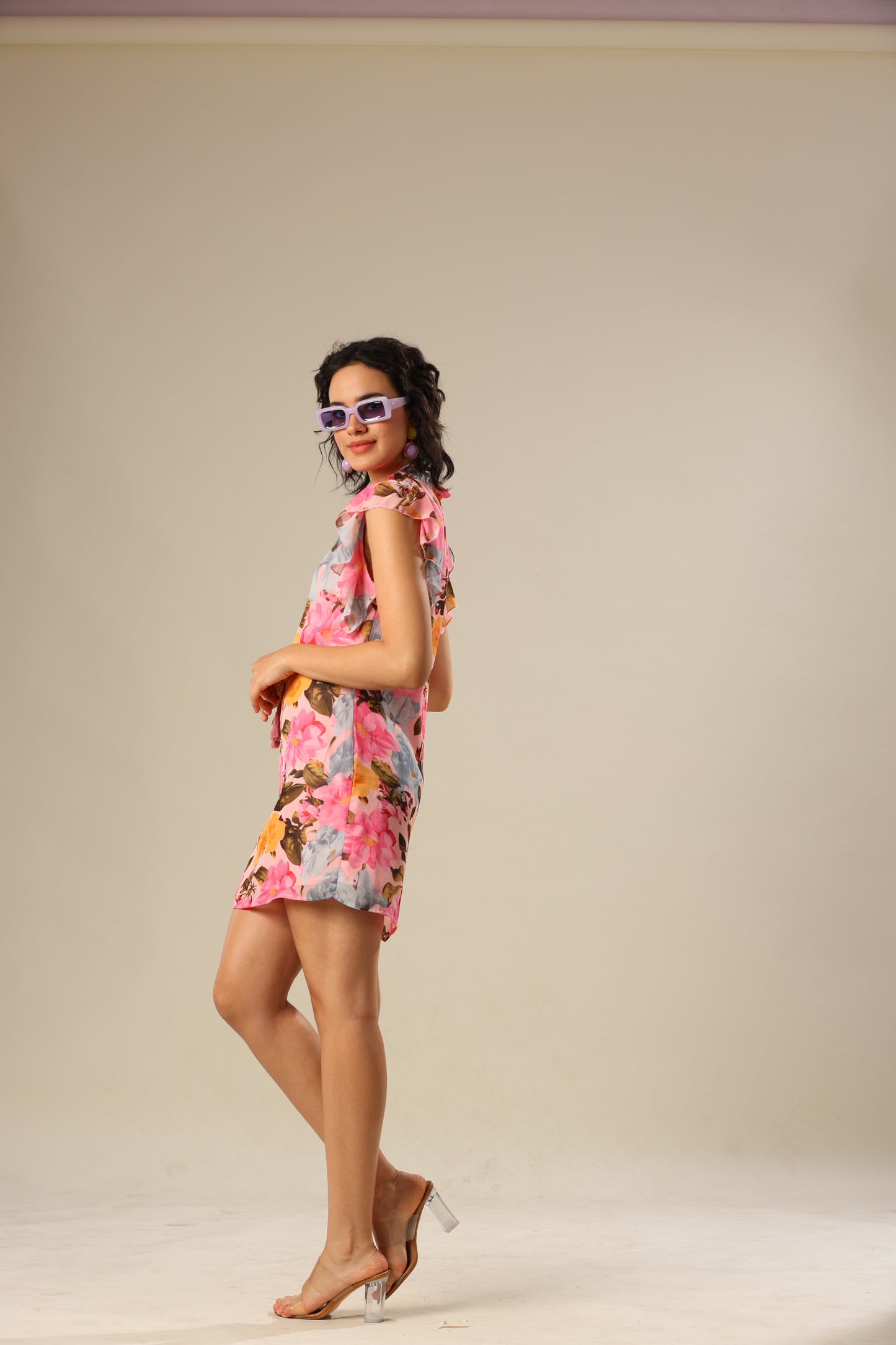 Petals & Pink Ruffle Delight Dress