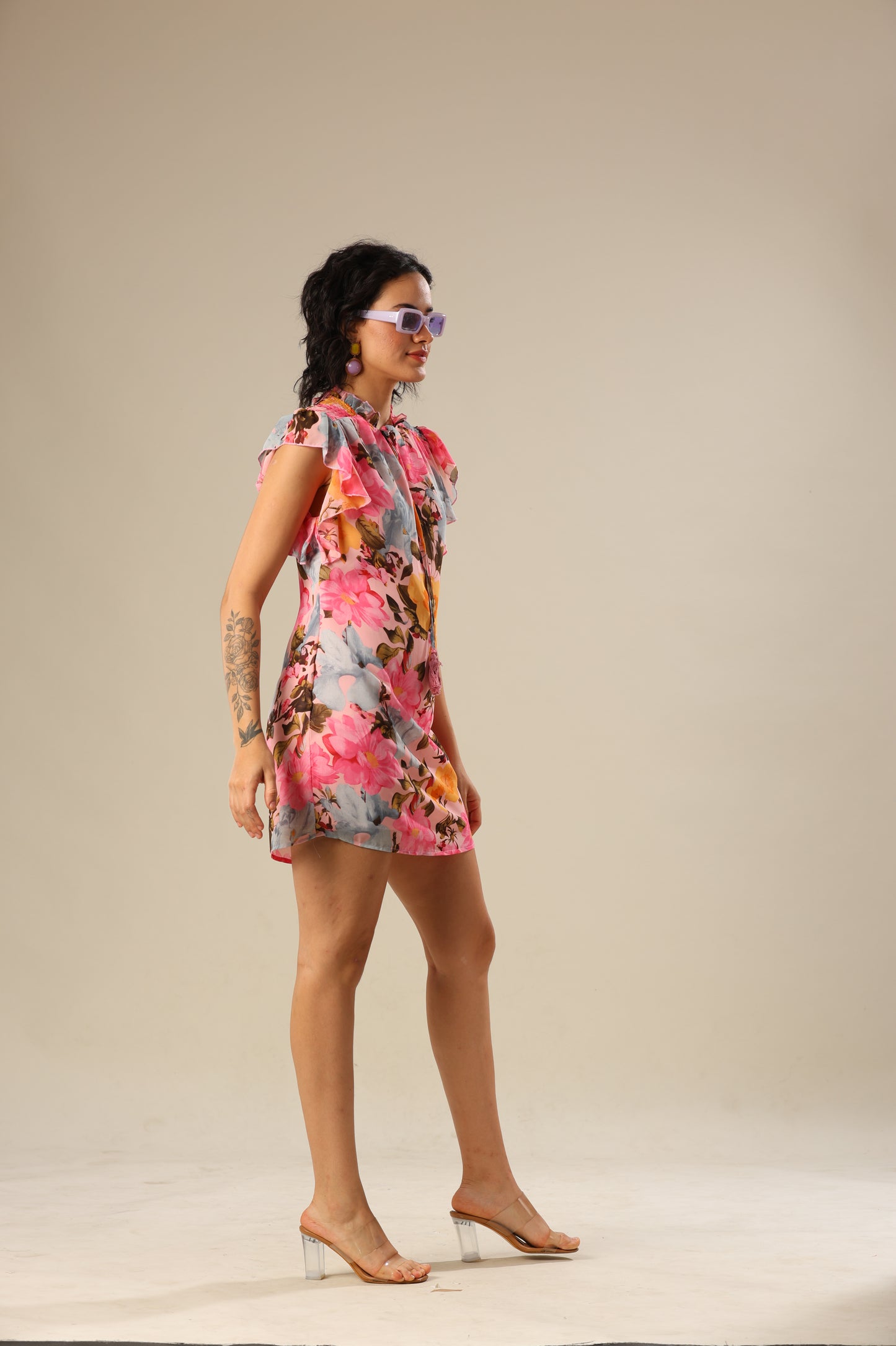 Petals & Pink Ruffle Delight Dress