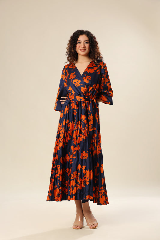 Tangerine Tango Pleat Dress