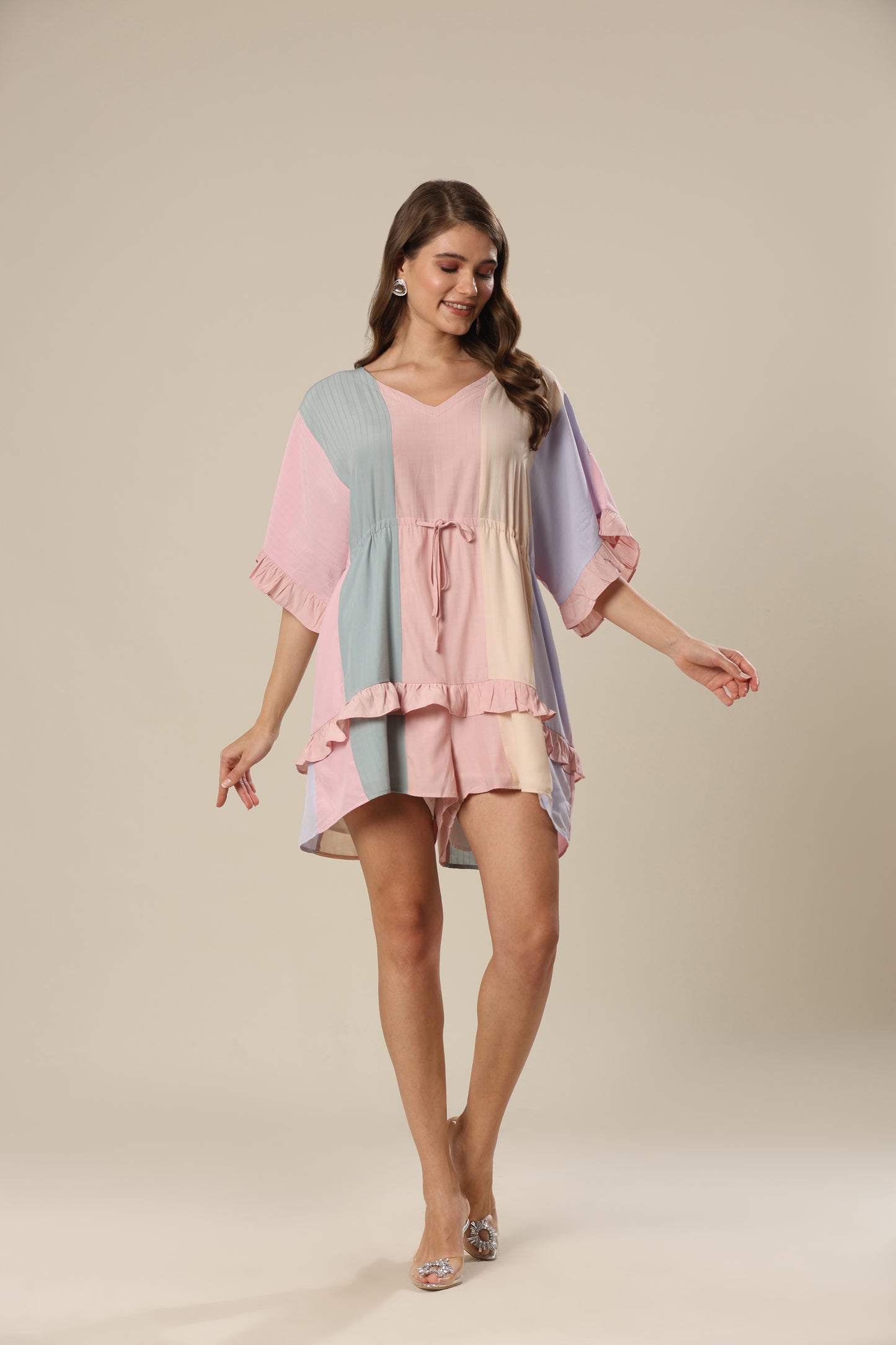 Chromatic Bliss Kaftan Style Romper