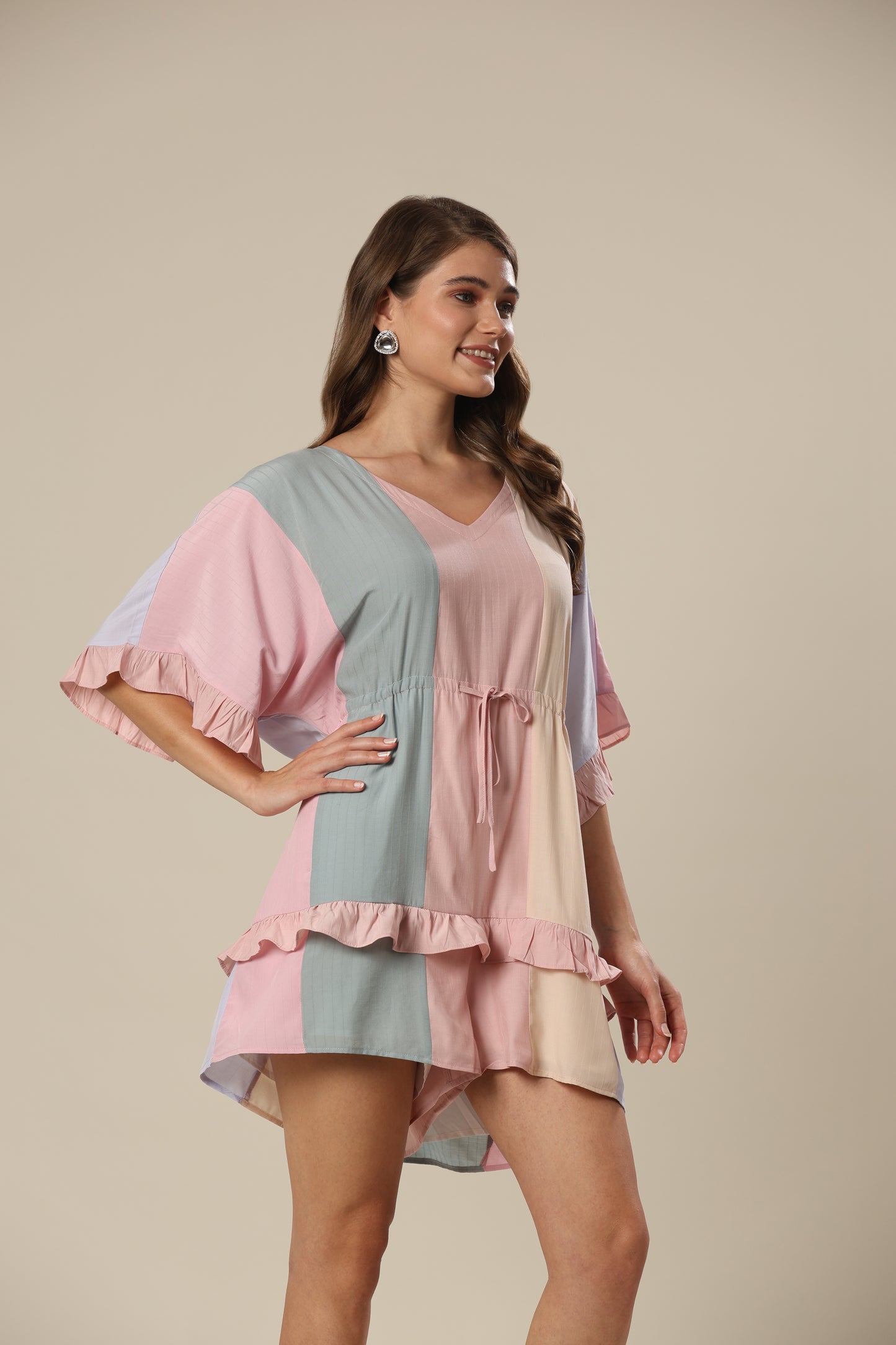 Chromatic Bliss Kaftan Style Romper
