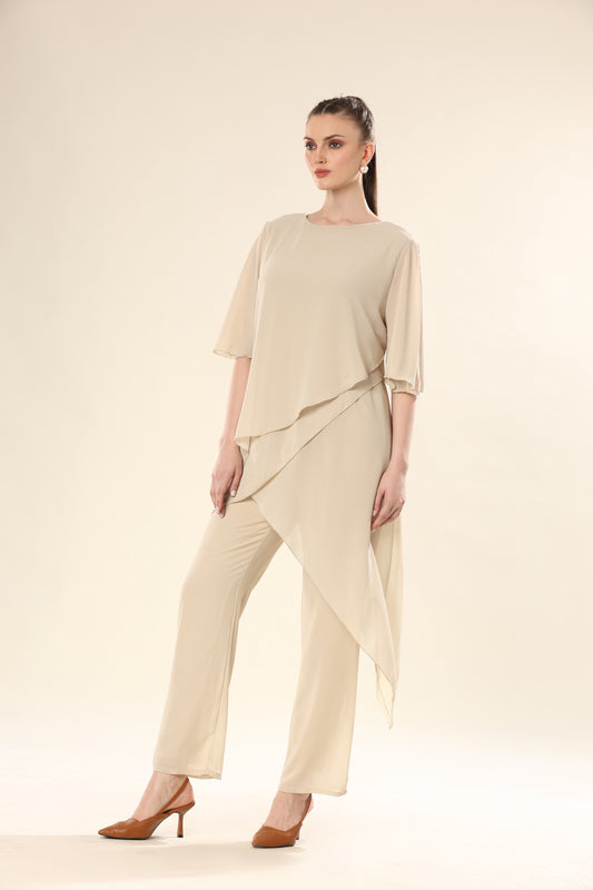 Set Of Translucent Tunic And Long Pants - Co ord set