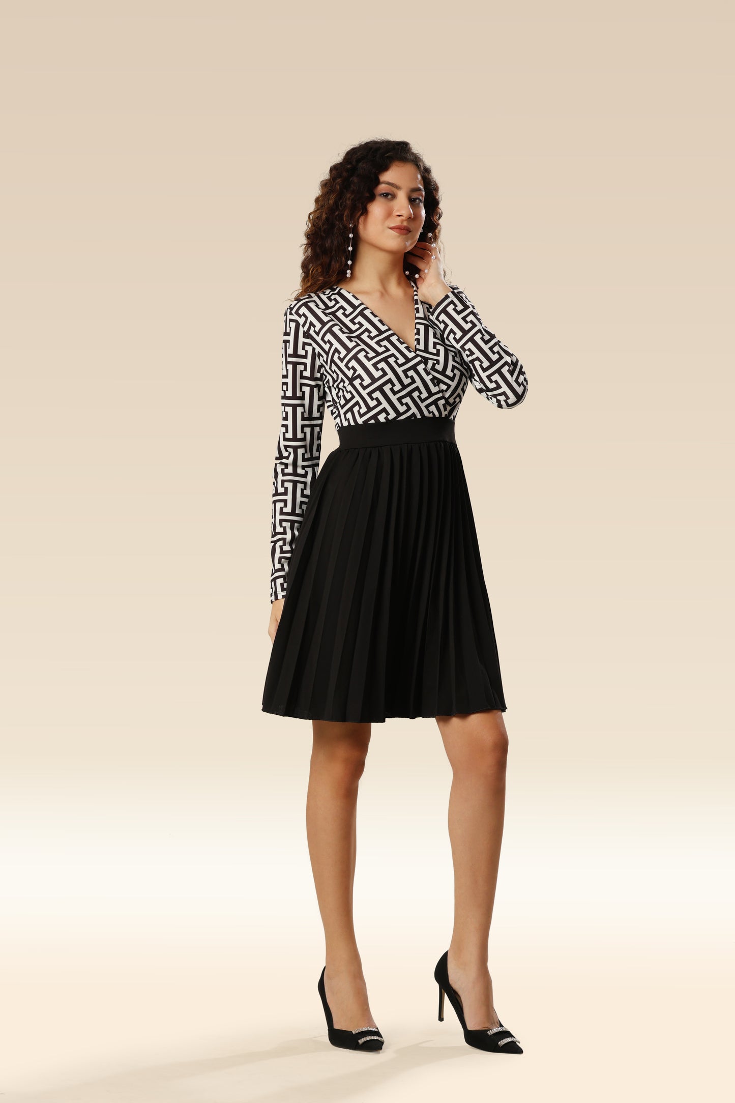 Geometric Ease Relaxed Chic Dress
