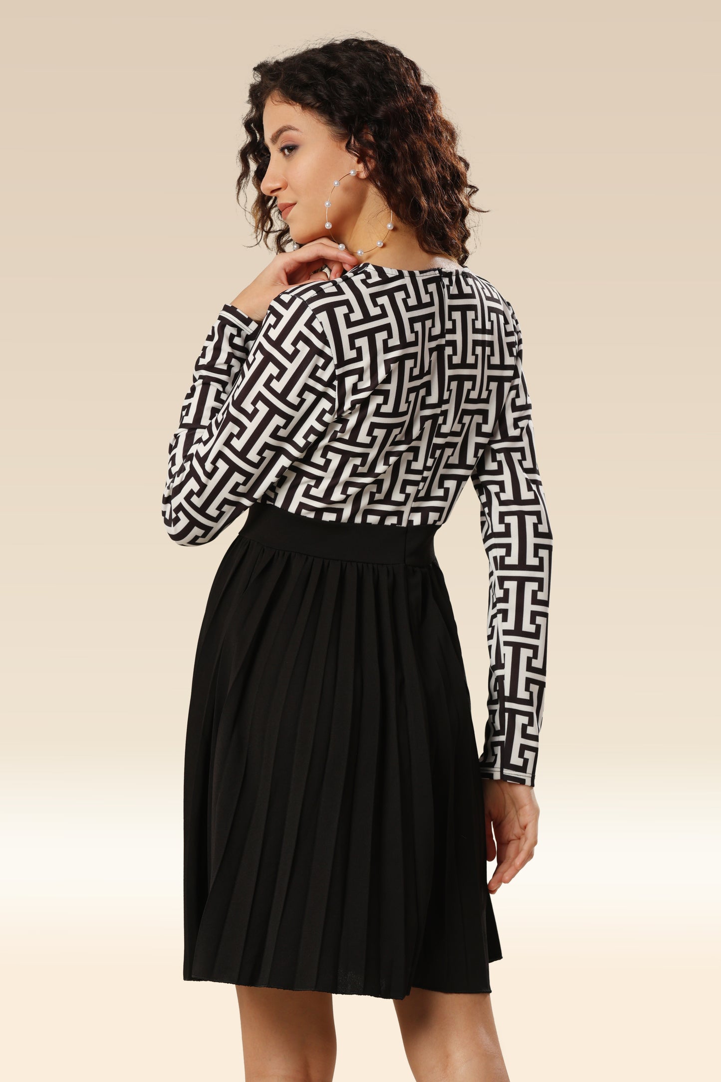 Geometric Ease Relaxed Chic Dress