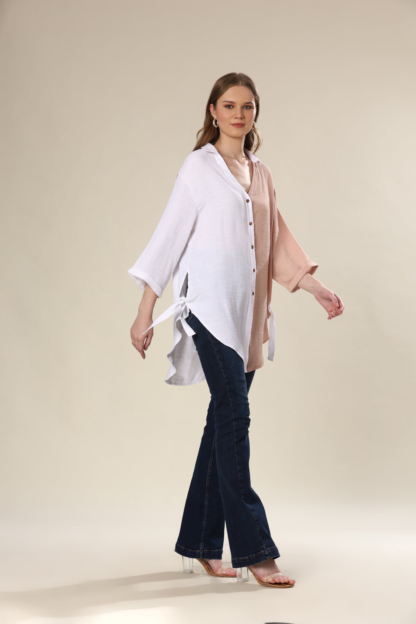 Timeless White Chic Contrast Shirt