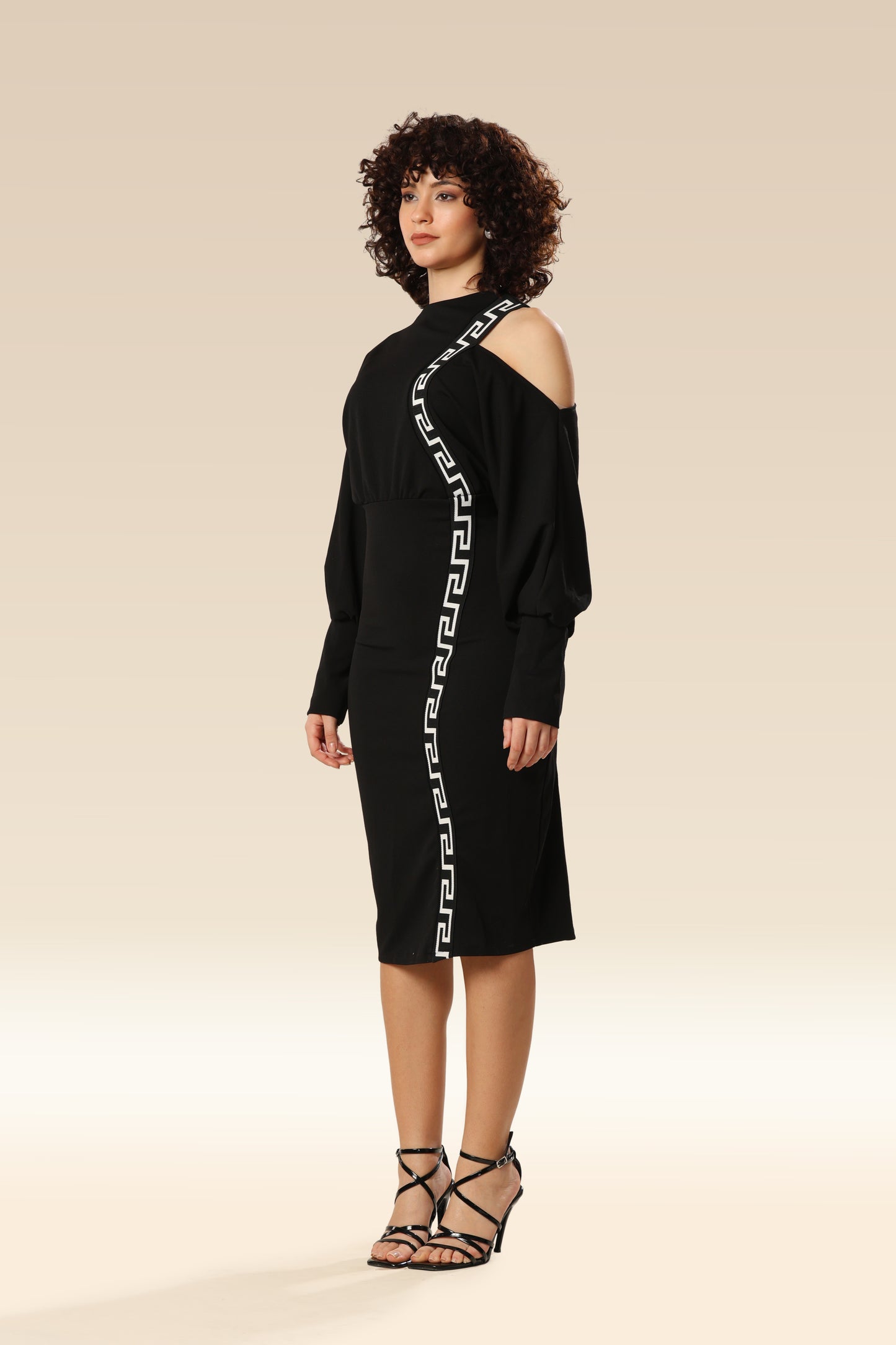 Geometric Gala Off-Shoulder Stunner Dress