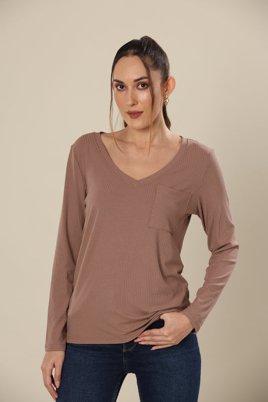 Warm Walnut Knit Bliss Top