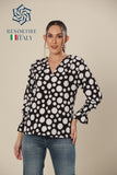 Contemporary Dots Compressed Sleeve Charm Top