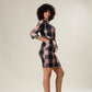 Smoky Vogue Checkered Elegance Dress