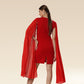 Ravishing Red Pleat Fiesta Dress