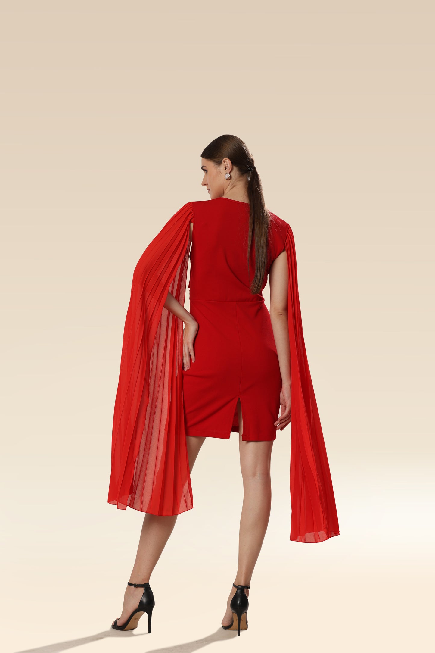 Ravishing Red Pleat Fiesta Dress