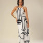 White And Black Visage Dress