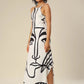 White And Black Visage Dress