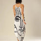 White And Black Visage Dress