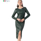 Fit Zip Sensation In Green Bodycon Dress