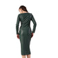 Fit Zip Sensation In Green Bodycon Dress