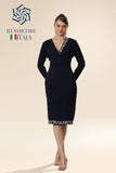 Deep Blue Geometry Elegance Dress