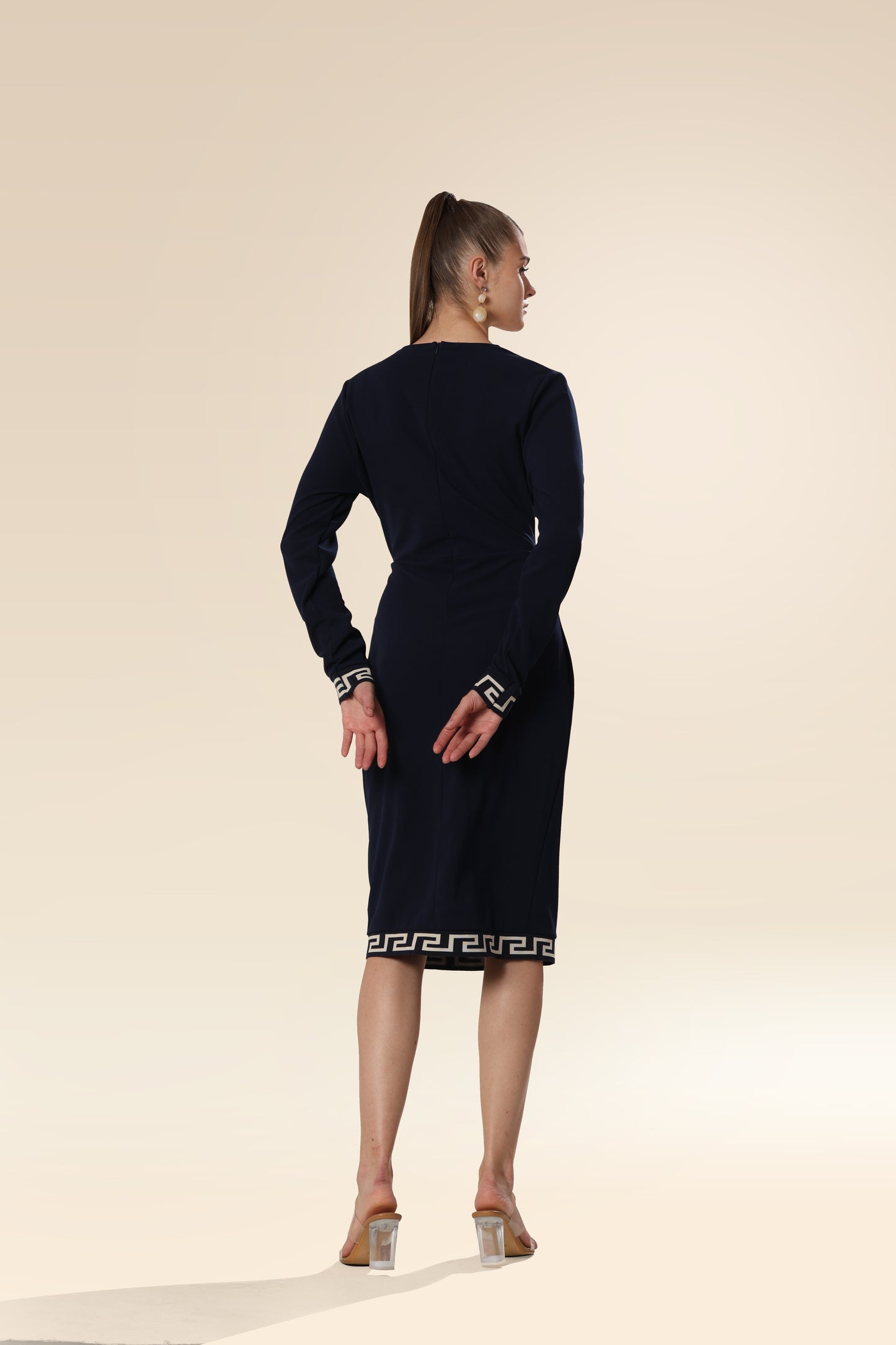 Deep Blue Geometry Elegance Dress