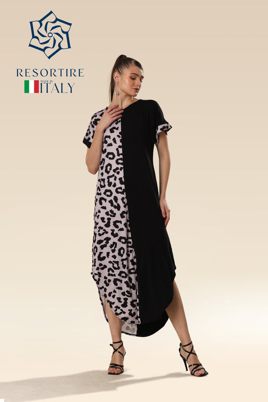 Leopard Noir Dual-Style Resort Elegance Dress