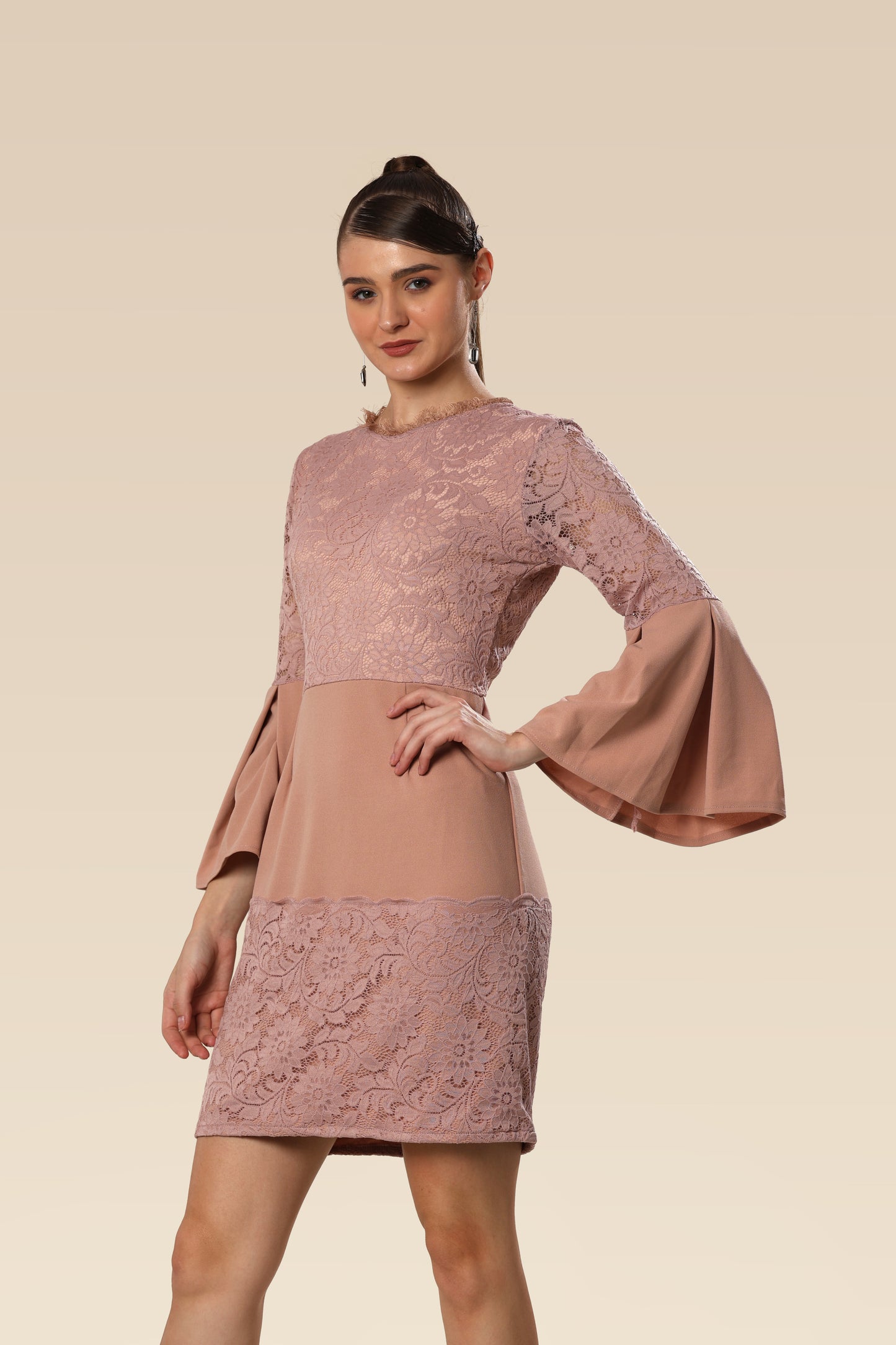 Soft Elegance With Lace Trims Dress