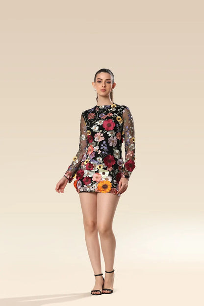 Spring Autumn Floral Dress