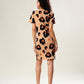 Bronze Leopard Twist Rib Dress