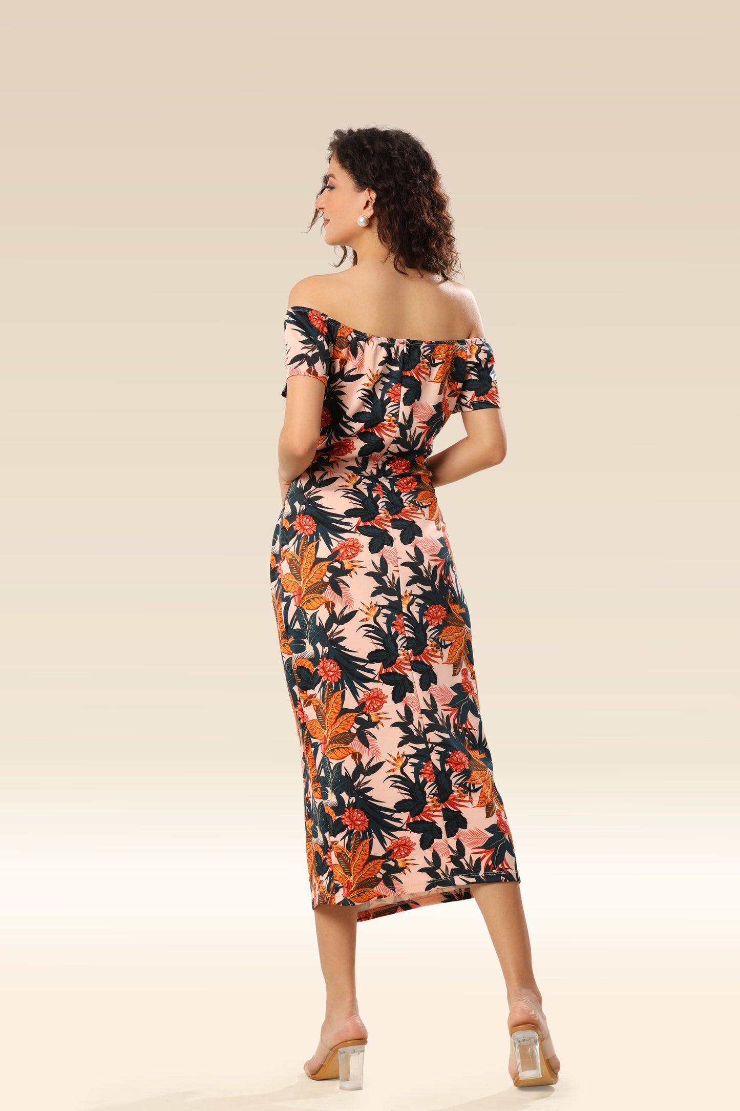 Garden Glam Slit Bodycon Ensemble Dress