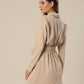 Urban Drapes Beige Waist-Tie Dress