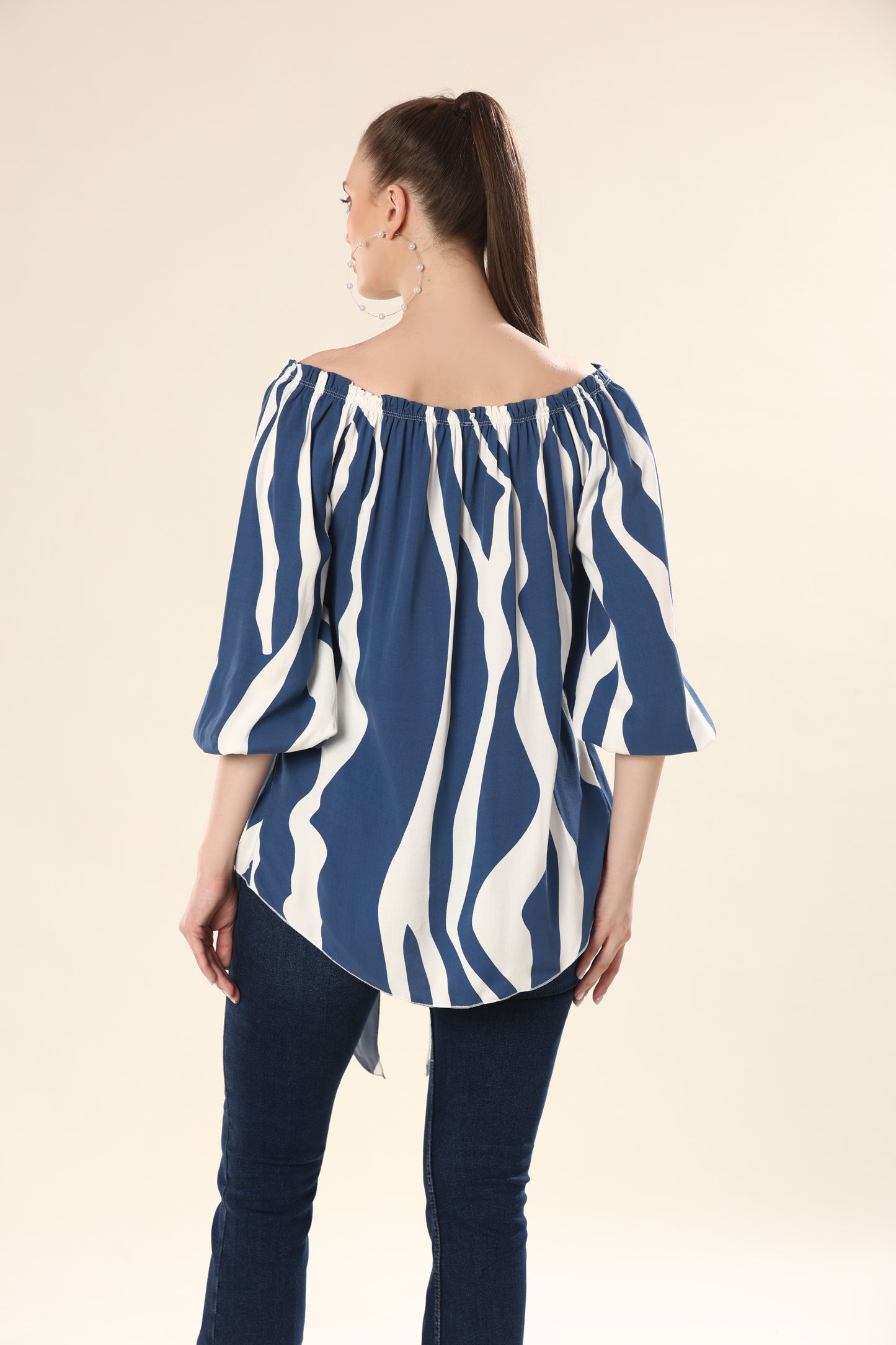 Ocean Waves Tie Ensemble Top