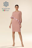 Antique Pink Sequin Cascade Dress