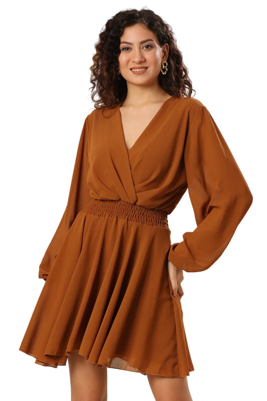 Barefoot Bliss In Brown Dress