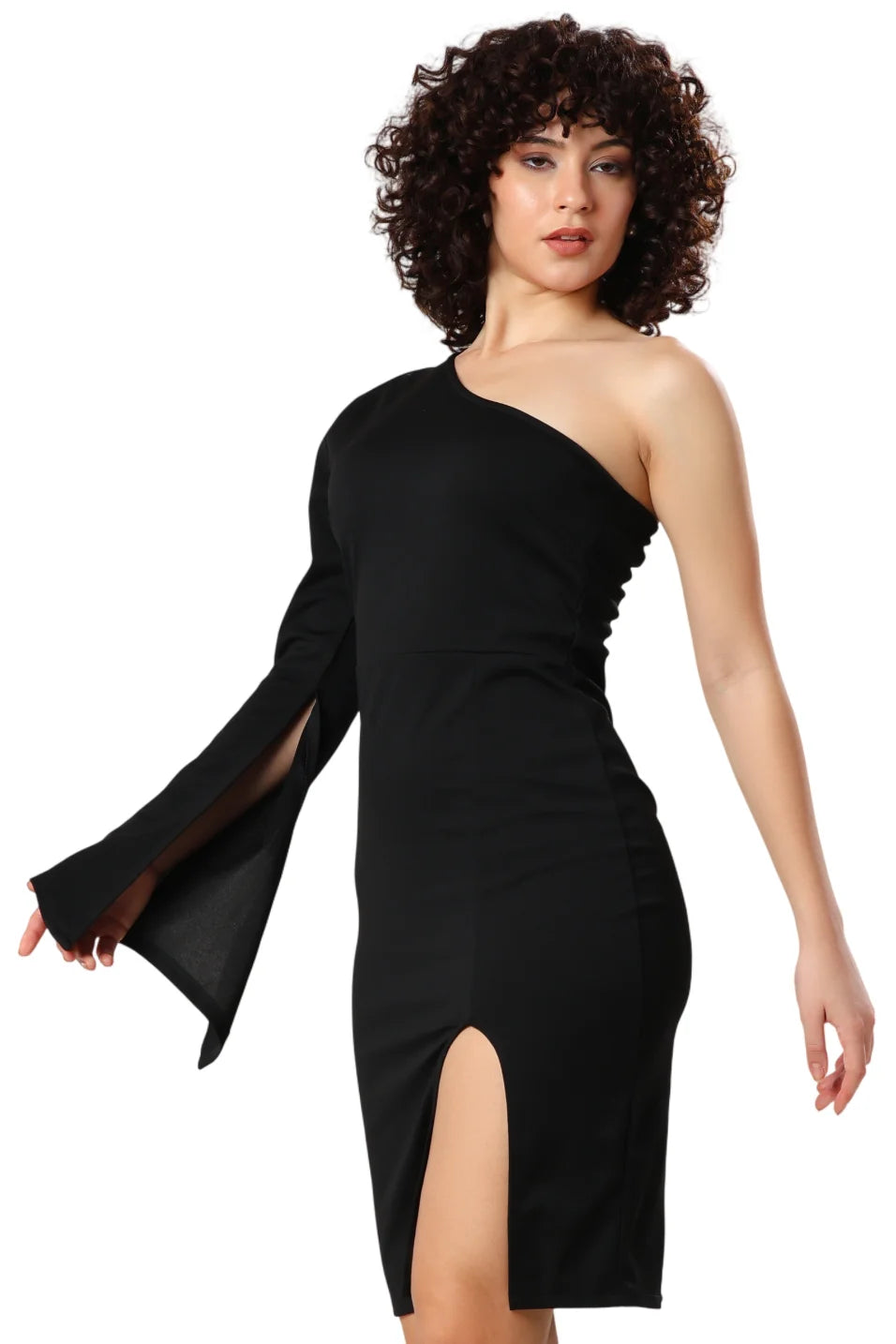 Black Swan Slit Chic Dress