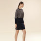 Black White Sculpt Fitted Skirt Chic Dress