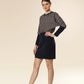 Black White Sculpt Fitted Skirt Chic Dress