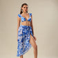 Blue Lagoon Blossom Bikini Set