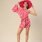 Bold Pink Safari Glam Dress