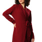 Bordeaux Bliss Wrap & Pleats Elegance Dress