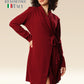 Bordeaux Bliss Wrap & Pleats Elegance Dress