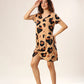 Bronze Leopard Twist Rib Dress
