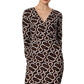 Brown Glow Patterned Silhouette Dress