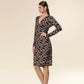 Brown Glow Patterned Silhouette Dress
