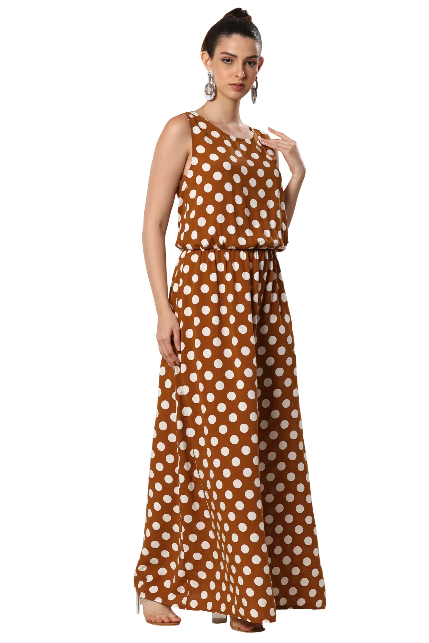 Caramel Charm Dottie Dress