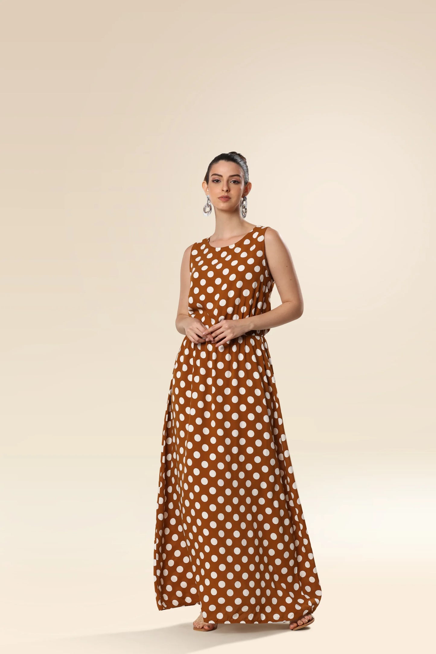 Caramel Charm Dottie Dress