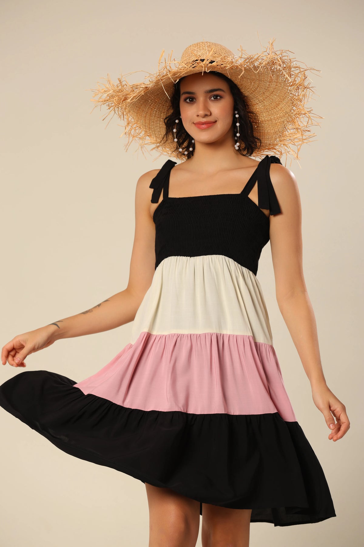 Charcoal Haze Color Block Dress
