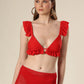 Cherry Crested Bikini Trio Set